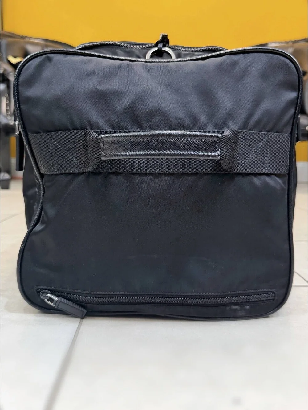 Prada Re-Nylon and Saffiano Leather Trolley Weekender Bag